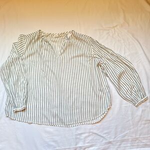 Gap Striped White and Blue Women's Top